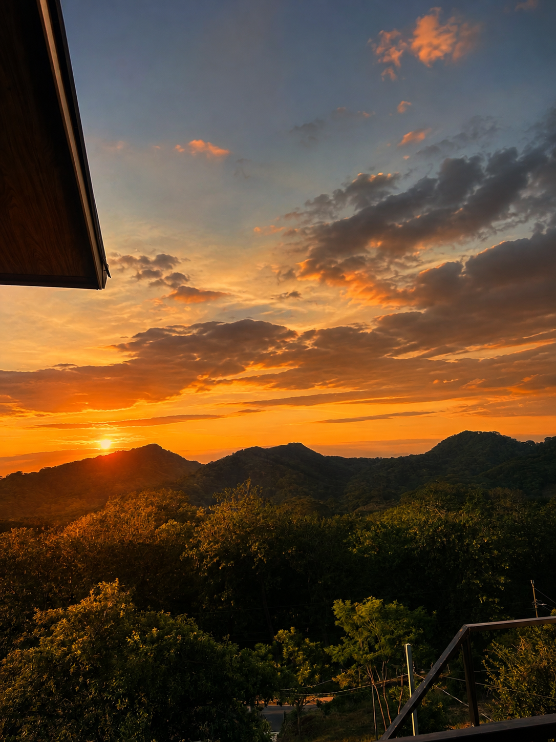 Terrace during sunset